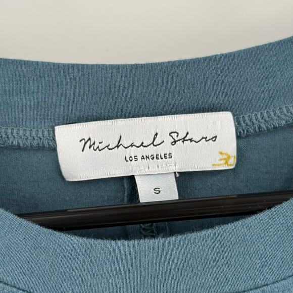 Michael Stars Solange Dress Size Small NEW Tie Waist Maxi Pebble Blue NWOT - Picture 6 of 14